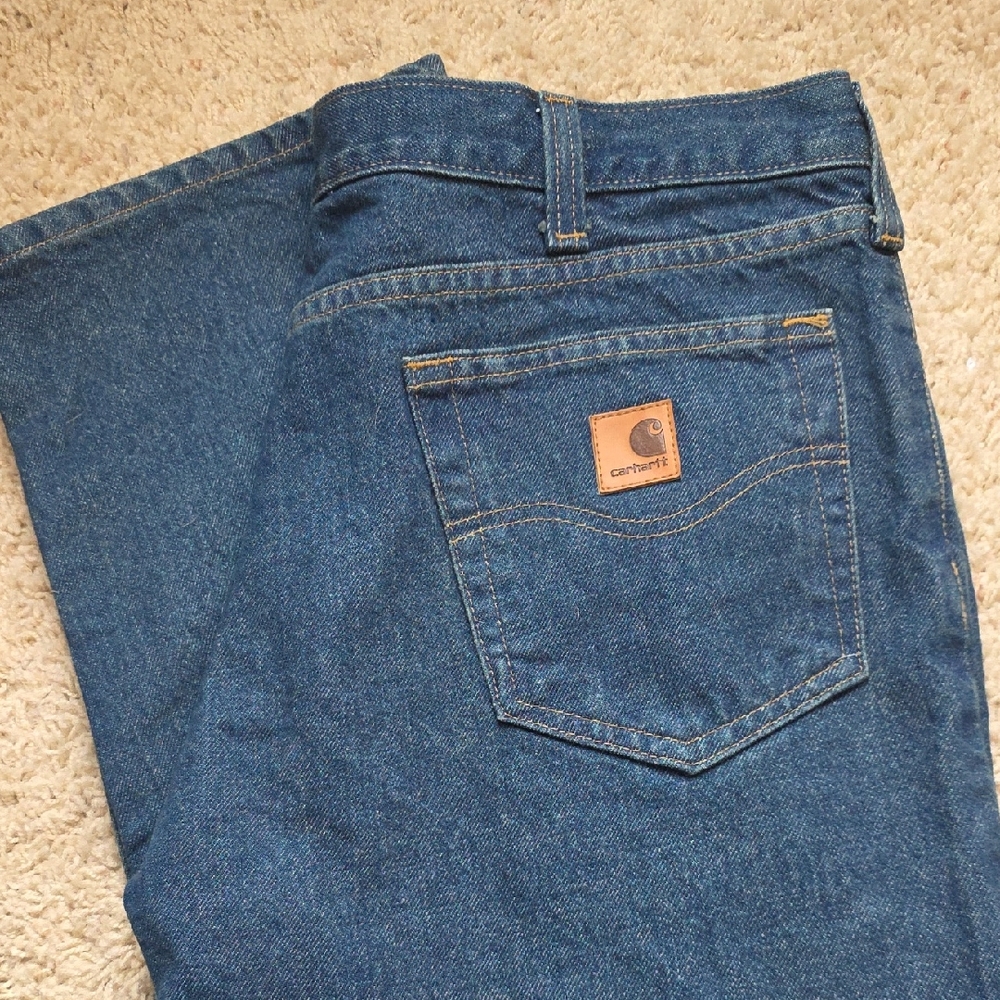 Carhartt Men's Blue Relaxed Fit Work Jeans 36x32